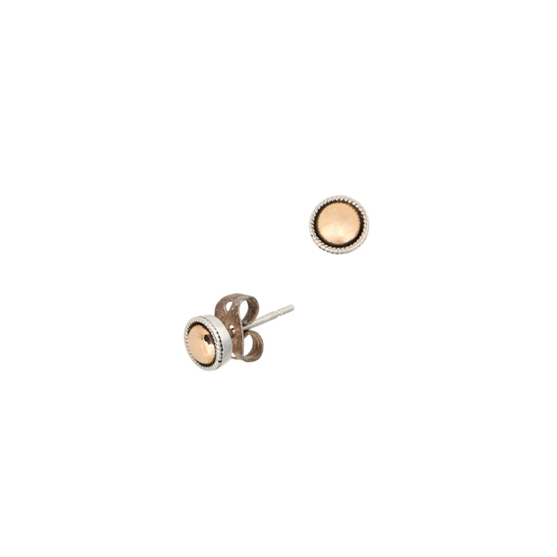 BOUCLES D'OREILLES DE BALI RONDES PETITES EN ARGENT STERLING ET OR | L'AVENTURINE