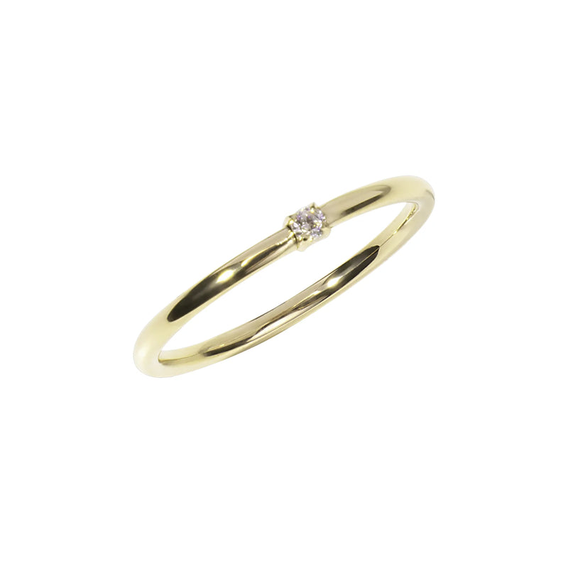 Bague avec petit diamant en or acier inoxydable MIA bijoux