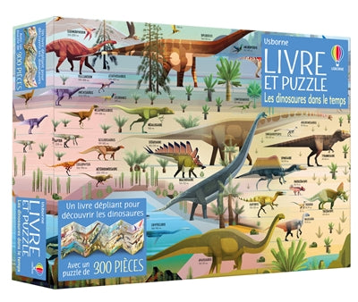 DINOSAURES DANS LE TEMPS - COFFRET LIVRE ET PUZZLE