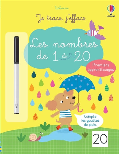 NOMBRES DE 1 A 20 - JE TRACE, J'EFFACE PREMIERS APPRENTISSAGE