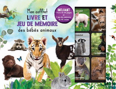 MON COFFRET LIVRE ET JEU DE MEMOIRE DES BEBES ANIMAUX