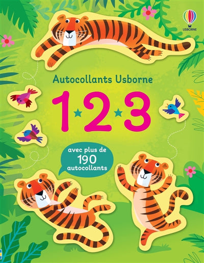 AUTOCOLLANTS USBORNE 1 2 3 AVEC PLUS DE 190 AUTOCOLLANTS