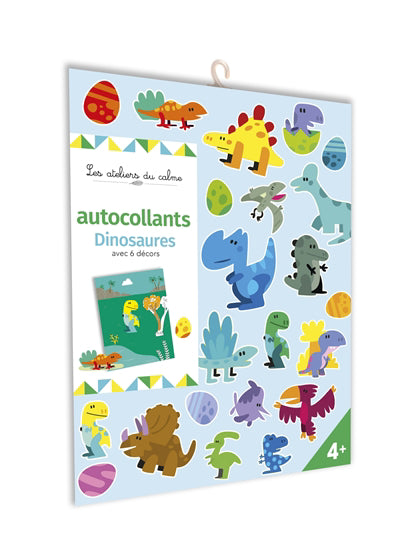 AUTOCOLLANTS DINOSAURES AVEC 6 DECORS