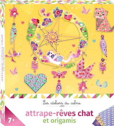 ATTRAPE-REVES CHAT ET ORIGAMIS