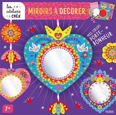 MIROIRS A DECORER  COEURS PORTE-BONHEUR