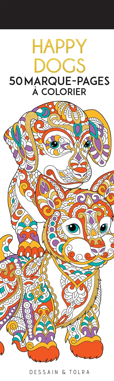 HAPPY DOGS -50 MARQUE-PAGES A COLORIER