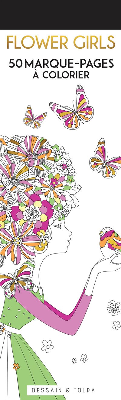 FLOWER GIRLS -50 MARQUE-PAGES A COLORIER