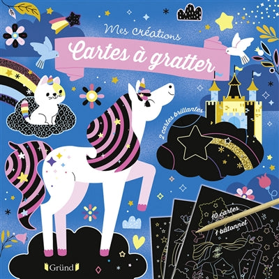 POCHETTE CARTES A GRATTER : LICORNE