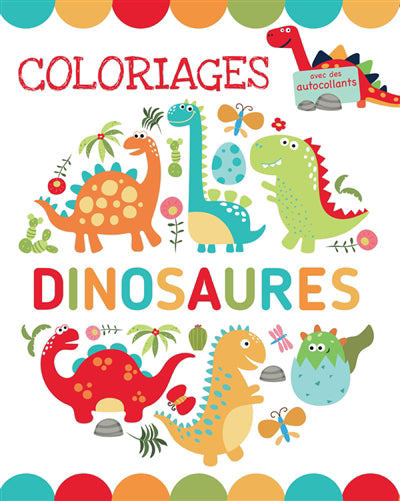 COLORIAGES DINOSAURES AVEC DES AUTOCOLLANTS