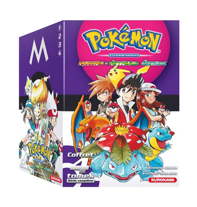 COFFRET POKEMON ROUGE FEU ET VERT FEUILLE / EMERAUDE 1-2-3-4