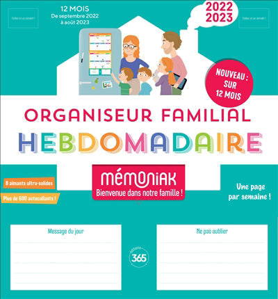 ORGANISEUR FAMILIAL HEBDOMADAIRE MEMONIAK 2022-2023