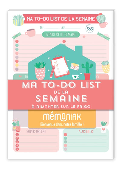 MA TO-DO LIST DE LA SEMAINE A AIMANTER SUR LE FRIGO MEMONIA