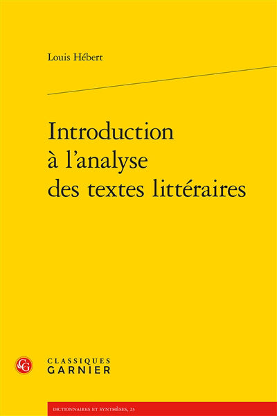 INTRODUCTION À L'ANALYSE DES TEXTES LITTÉRAIRES