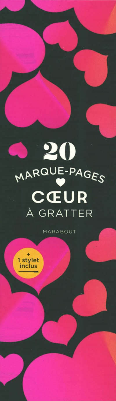 20 MARQUE-PAGES -COEUR A GRATTER