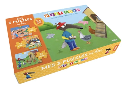 MES 3 PUZZLES EN BOIS P'TIT LOUP (COFFRET)