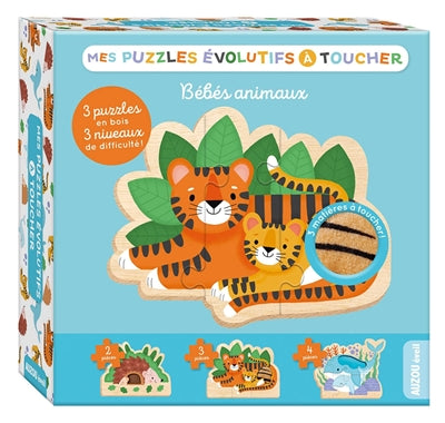 MES PUZZLES EVOLUTIFS A TOUCHER : BEBES ANIMAUX