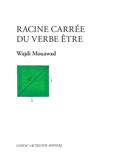 RACINE CARREE DU VERBE ETRE