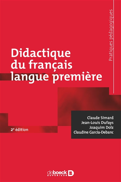 DIDACTIQUE DU FRANCAIS LANGUE PREMIERE