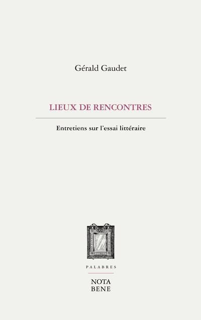 NOS LIEUX DE RENCONTRES, ENTRETIENS SUR L'ESSAI LITTERAIRE