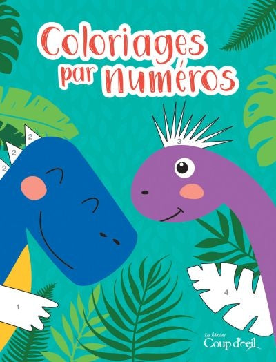 COLORIAGES PAR NUMEROS DINOSAURES