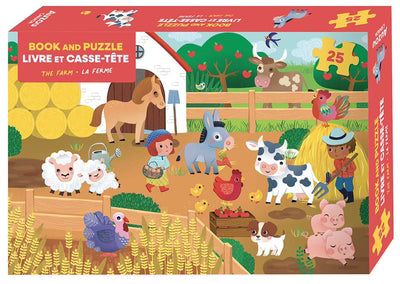 BOOK AND PUZZLE - LIVRE ET CASSE-TETE : THE FARM - LA FERME - QC