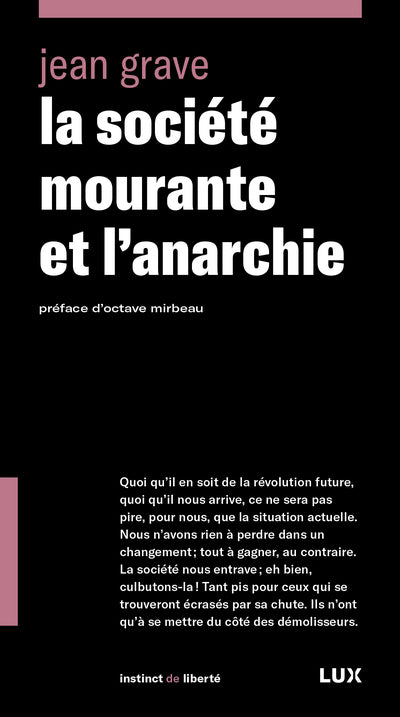 SOCIETE MOURANTE ET L'ANARCHIE