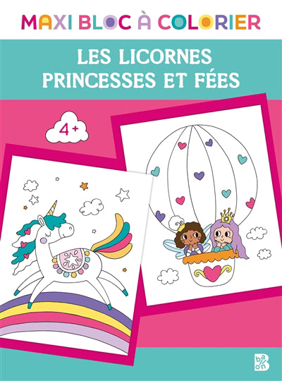 MAXI BLOC A COLORIER -LICORNES + PRINCESSES