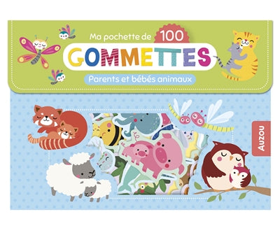 100 GOMMETTES PARENTS-BEBES ANIMAUX