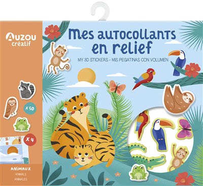 MES AUTOCOLLANTS EN RELIEF : ANIMAUX (POCHETTE)