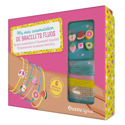MA MINI ACCUMULATION DE BRACELETS FLUOS (PETIT COFFRET)