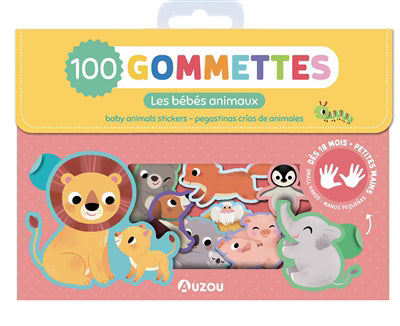 MA POCHETTE DE 100 GOMMETTES : LES BEBES ANIMAUX
