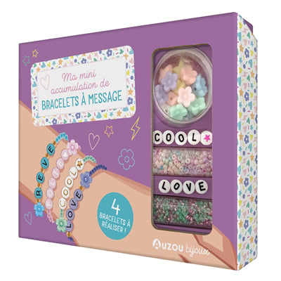 MA MINI ACCUMULATION DE BRACELETS A MESSAGE (PETIT COFFRET)