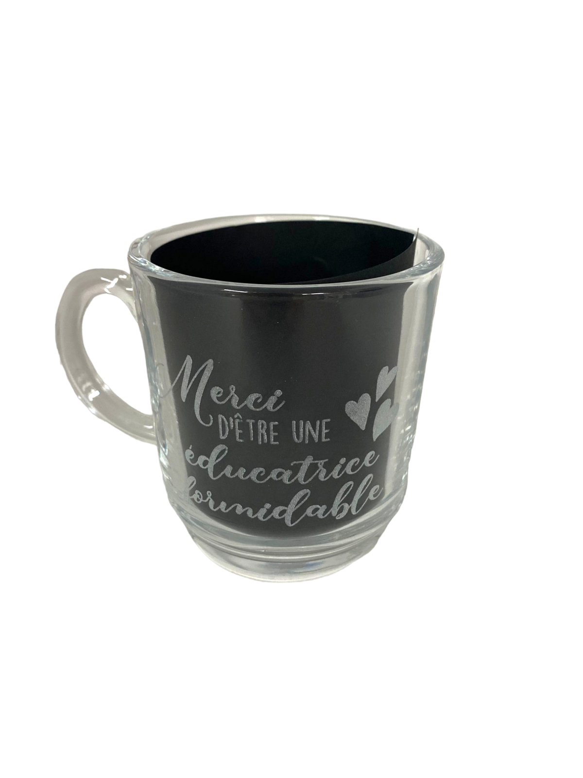 TASSE À CAFÉ EN VERRE "MERCI D'ÊTRE UNE ÉDUCATRICE FORMIDABLE"