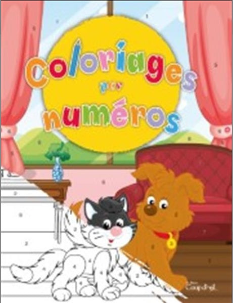 COLORIAGE PAR NUMEROS (CHAT ET CHIEN)