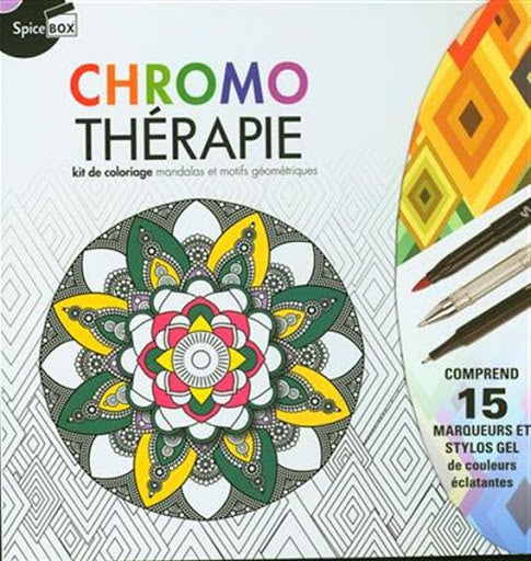 CHROMO THÉRAPIE : KIT DE COLORIAGE MANDALAS ET MOTIFS GÉOMÉTRIQUES | SPICEBOX